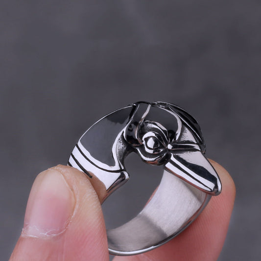 Viking Crow Mythos Steel Ring | Norse Rune Stainless Steel Ring